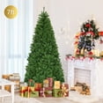 thumbnail image 3 of Costway 7Ft Pre-Lit Artificial Christmas Tree Premium Hinged w/ 500 LED Lights & Stand, 3 of 8