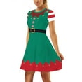 thumbnail image 3 of Kiapeise Christmas Dress for Women Print Holiday Dresses for Xmas Short Casual A-Line Christmas Dress, 3 of 7