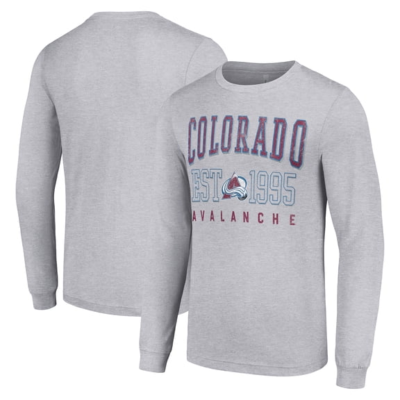 Men's Starter Heather Gray Colorado Avalanche  Logo Graphic Long Sleeve T-Shirt