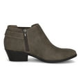 thumbnail image 2 of Chariot & Co Kiki Women's Shoes Adjustable Buckle Booties Ankle-High, Medium Low Heel Stacked Round Toe Taupe, 5.5, 2 of 5