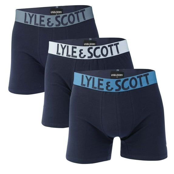 Men's Lyle And Scott Daniel 3 Pack Boxer Shorts in Blue