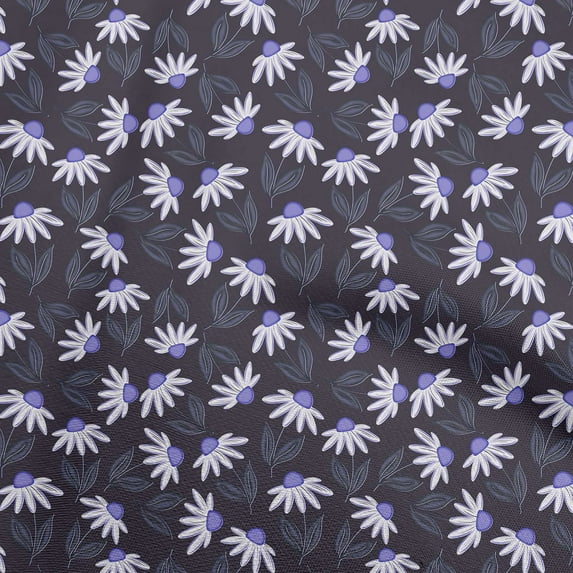 oneOone Cotton Flex Navy Blue Fabric Floral Dress Material Fabric Print Fabric By The Yard 40 Inch Wide
