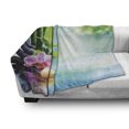 thumbnail image 3 of Spa Soft Flannel Fleece Throw Blanket, Symbolic Features Candle and Bamboos Tranquil and Thoughtful Life Nature Print, Cozy Plush for Indoor and Outdoor Use, 70" x 90", Multicolor, by Ambesonne, 3 of 6