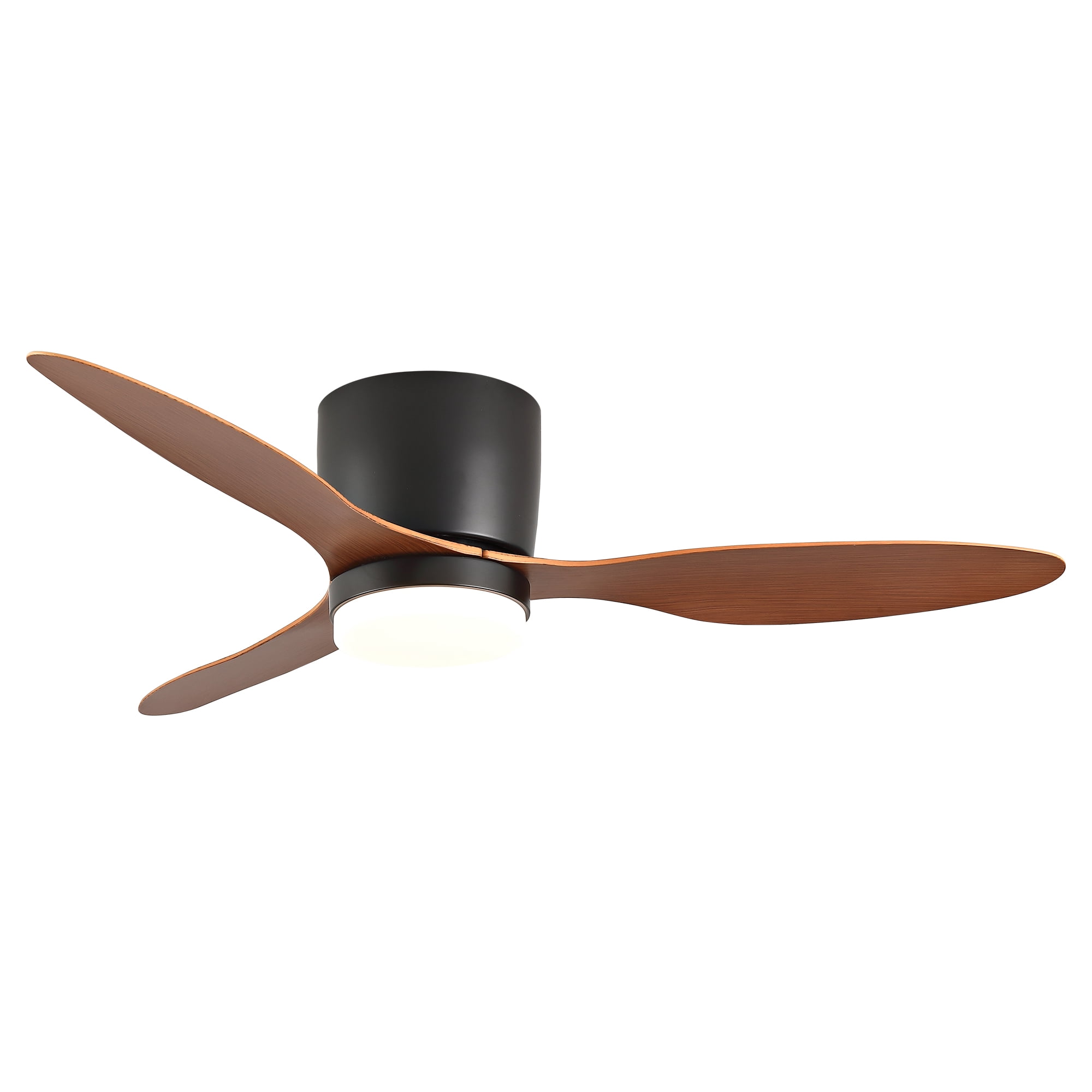 42" Black Small Low Profile Ceiling Fan with Light & Remote, 6-Speed DC, Indoor Outdoor