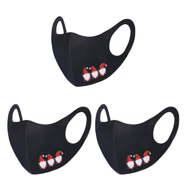 Destyer Christmas-Themed Cosplay Facial Mask Dustproof Elastic Ear Wearing Face Cover with Filter Type C E 3Set