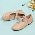 thumbnail image 4 of newwalpole Mary Jane Flats for Toddler Girls Little Kids Glittery Dress Princess Wedding Ballet Shoes Khaki for Size 1.5, 4 of 7