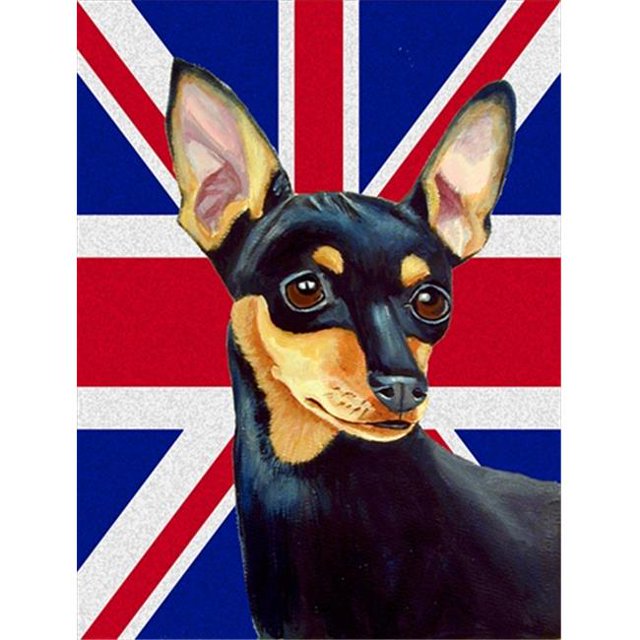 Min Pin avec Drapeau Britannique Union Jack Taille Jardin