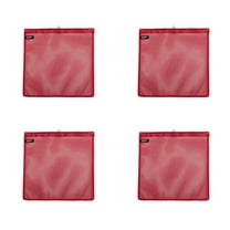 Red Safety Flag with Wire Loop DOT Compliant - 18 Inch x 18 Inch High Visibility Vinyl Mesh Warning Flags, 4 Pack