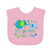 Inktastic My Grammy Loves Me Cute Elephants Boys or Girls Baby Bib