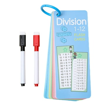 Math Facts Flashcards Reusable Learning Flashcards for Write and Wipe, Interactive Multiplication Division Flashcards