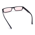 thumbnail image 7 of SA106 Mens Hippie Pimp Color Lens Narrow Rectangular Black Frame Sunglasses Pink, 7 of 7