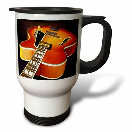 3dRose Jazz Guitar, Travel Mug, 14oz, Stainless Steel