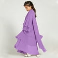 thumbnail image 4 of IBTOM CASTLE Kids Girls Muslim Abaya Dress Long Sleeve Chiffon Islamic Kaftan Robe Open Front Cardigan Prayer Dress with Hijab 13-14 Years Purple, 4 of 8