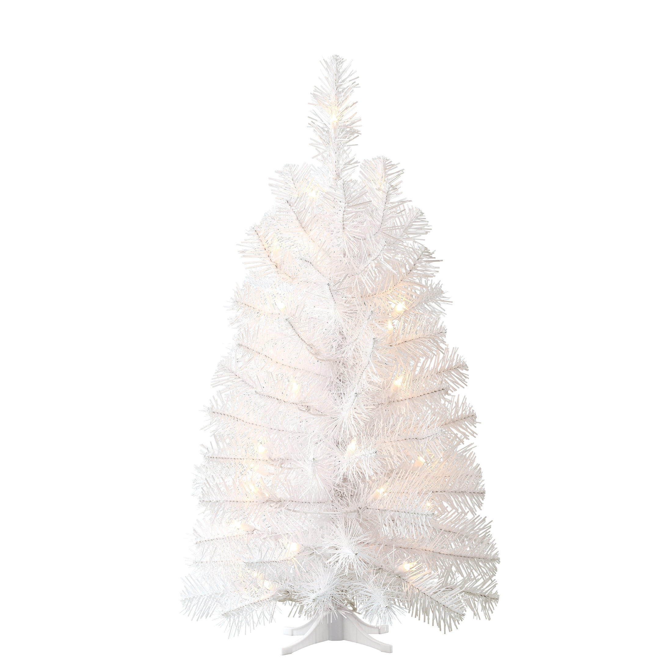 Holiday Time Prelit 35 Clear Incandescent Lights, Noble White Spruce Artificial Christmas Tree, 24"