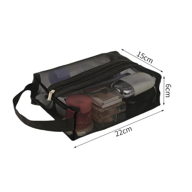 Bolsas de maquillaje para mujer, estuche de cosméticos de malla de Color transparente, bolsa de almacenamiento de herramientas para brochas cosméticas, bolsa organizadora de viaje, S, M, L, nuevo