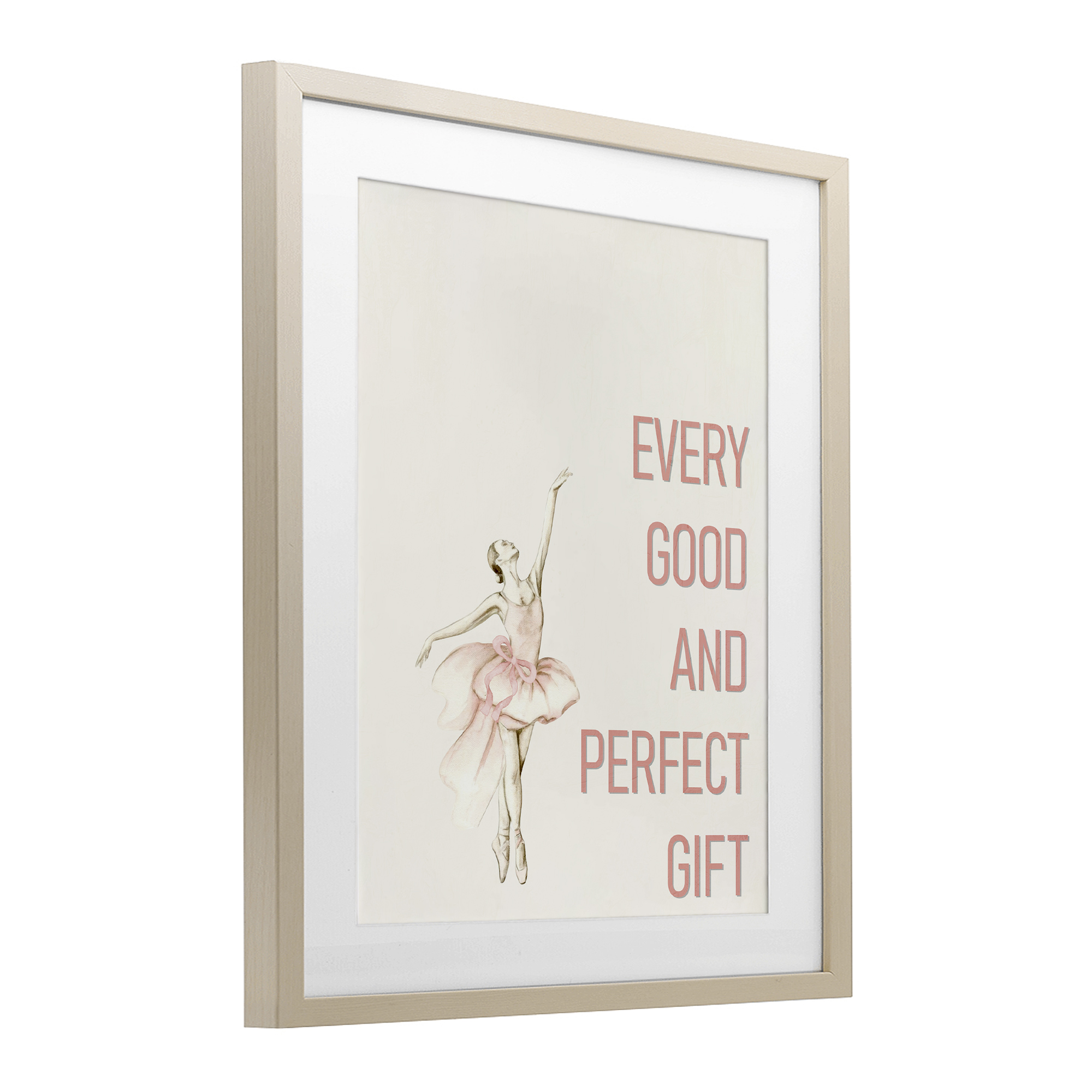 Good & Perfect Gift Ballerina Birch Framed Print Under Glass, design by Kim Allen