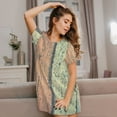 thumbnail image 3 of Sikiie Hardwood Print Women's Short-sleeved Nightdress, Round Neck Pullover Nightdress Pajamas Summer Home Wear, 3 of 6