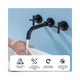 thumbnail image 4 of Grifo De Lavabo,  Bloosom Grifo De Pared Empotrado De Tres Orificios Negro, 4 of 4