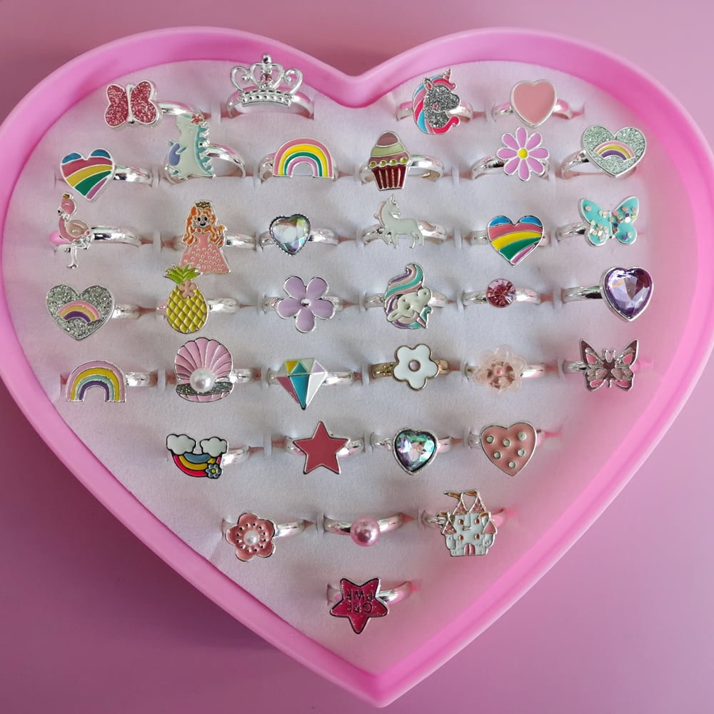 Cartoon Finger Rings For Kids Adjustable Ring Set Jewellery Rings