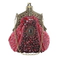 thumbnail image 1 of Guardurnaity Bolso de mano de fiesta con bordado de cuentas antiguas para mujer, bolso de mano de fiesta vintage, bolso de noche con lentejuelas, Bolsas de mensajero y de hombro burdeos, 1 of 6