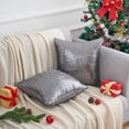thumbnail image 2 of REGALWOVEN Sequin Throw Pillow Covers, Pack of 2 Glitter Decorative Pillow Cases Personalized Cushion Covers Gray 18" x 18", 2 of 7
