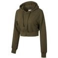 thumbnail image 3 of MixMatchy Women's Solid Casual French Terry Cropped Zip Up Hoodie, 3 of 5