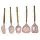 thumbnail image 1 of JUEGO DE 5 UTENSILIOS DE SILICONA COLOR RUBOR CON MANGO DE MADERA 39786, 1 of 3