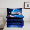 thumbnail image 5 of Manfei Pretty Night Sky Twin Comforter Sets,Calm Sea Waves Bedding Set,Multicolor,Black Reversible,2pcs,1 Comforter and 1 Pillowcase, 5 of 8