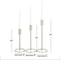 thumbnail image 4 of DecMode 3 Candle Silver Aluminum Metal Tapered Candle Holder with Ring Bases, Set of 3, 4 of 9