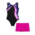 thumbnail image 3 of iiniim Kids Girls Gymnastics Workout Sleeveless Print Leotards with Shorts Ballerina Ballet Dance Outfit Rose 12, 3 of 7