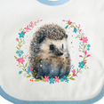 thumbnail image 4 of Inktastic Hedgehog Lover Floral Wreath Girls Baby Bib, 4 of 4