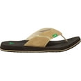 thumbnail image 2 of Men's Sanuk Fault Line Thong Sandal Tan/Brown Synthetic Nubuck 12 M, 2 of 6