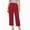Red, variant on Womens Cotton Linen Wide Leg Pants Casual Zipper Front Summer Cropped Trousers Dressy Pants with Pockets Red XL(XL)