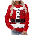 thumbnail image 1 of WEAIXIMIUNG Robe Chandail en Molleton Manches Courtes Femme Velours Chandail en Molleton de Noël Mignon Col Rond Chandail avec Imprimé Mode Vacances Sans Capuche, 1 of 7
