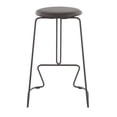 thumbnail image 5 of Finn Contemporary Counter Stool in Black Steel and Grey Faux Leather by LumiSource - Set of 2, 5 of 5