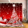 thumbnail image 5 of Christmas Shower Curtain, SUNPAUTO Waterproof Polyester Xmas Bathroom Curtain Sets with 12 Hooks, 5 of 5