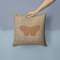 thumbnail image 2 of Carolines Treasures BB1049-BL-BN-PW1414 Butterfly Burlap and Brown   Canvas Fabric Decorative Pillow BB1049 14Hx14W, 2 of 4