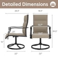 thumbnail image 6 of LOGYAT 5-Piece Weatherproof Patio Dining Set, 4 Padded Textilene Swivel Rocking Chairs, Black Slat Metal Table with Umbrella Hole, Rustproof Heavy-Duty Furniture for Porch, Deck, Backyard, 6 of 7