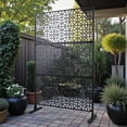 thumbnail image 2 of Tcbosik 48"W x 76"H Metal Privacy Screen, Indoor & Outdoor Freestanding Decorative Privacy Fence Panel for Deck, Porch, Patio, Balcony, Poolside, Black, 2 of 8
