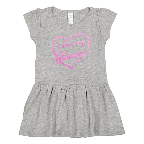 Inktastic I Love My Glamma in Pink Chalk Heart Girls Toddler Dress
