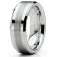 thumbnail image 2 of Metal Masters Mens Tungsten Ring Brushed Wedding Band Silvertone Comfort-fit 8mm, 2 of 5