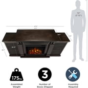 Real Flame Calie TV Stand with Electric Fireplace in Dark Walnut