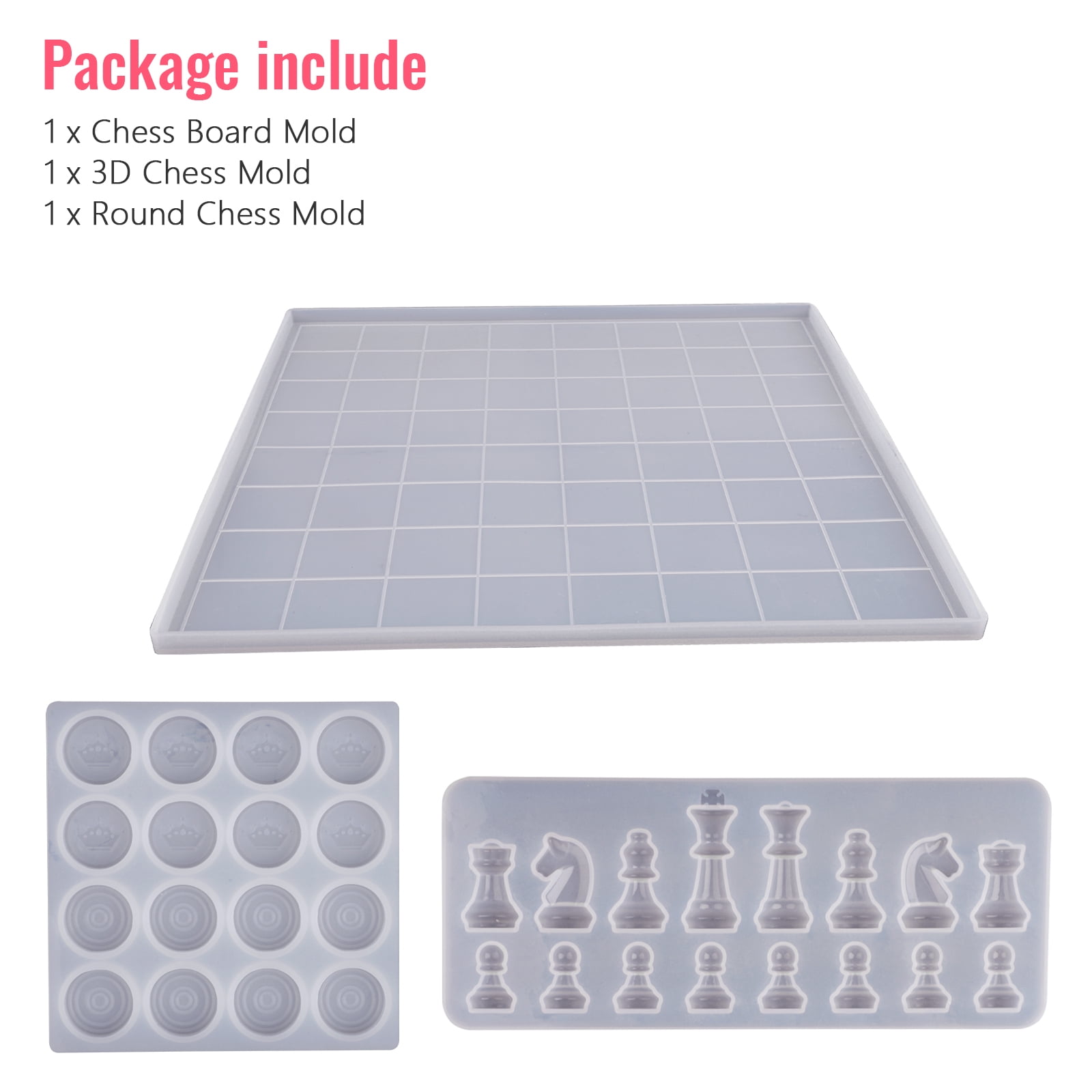 Xl Large Checkers Chess Board Mold For Resin Full Size 3d - Temu