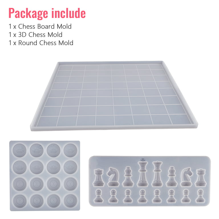 NOT AS LONG diy glue mold three-dimensional chess silicone mold large,  medium and small chess board silicone mold mirror resin - AliExpress