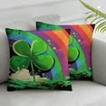 thumbnail image 2 of Nawypu  St Patricks Day Pillow Covers Spring Lucky Clover Rainbow Throw Pillow Covers, Polka Dot Shamrock Cushion Case Decoration for Farmhouse Home Sofa Couch&nbsp;2pc, 2 of 6
