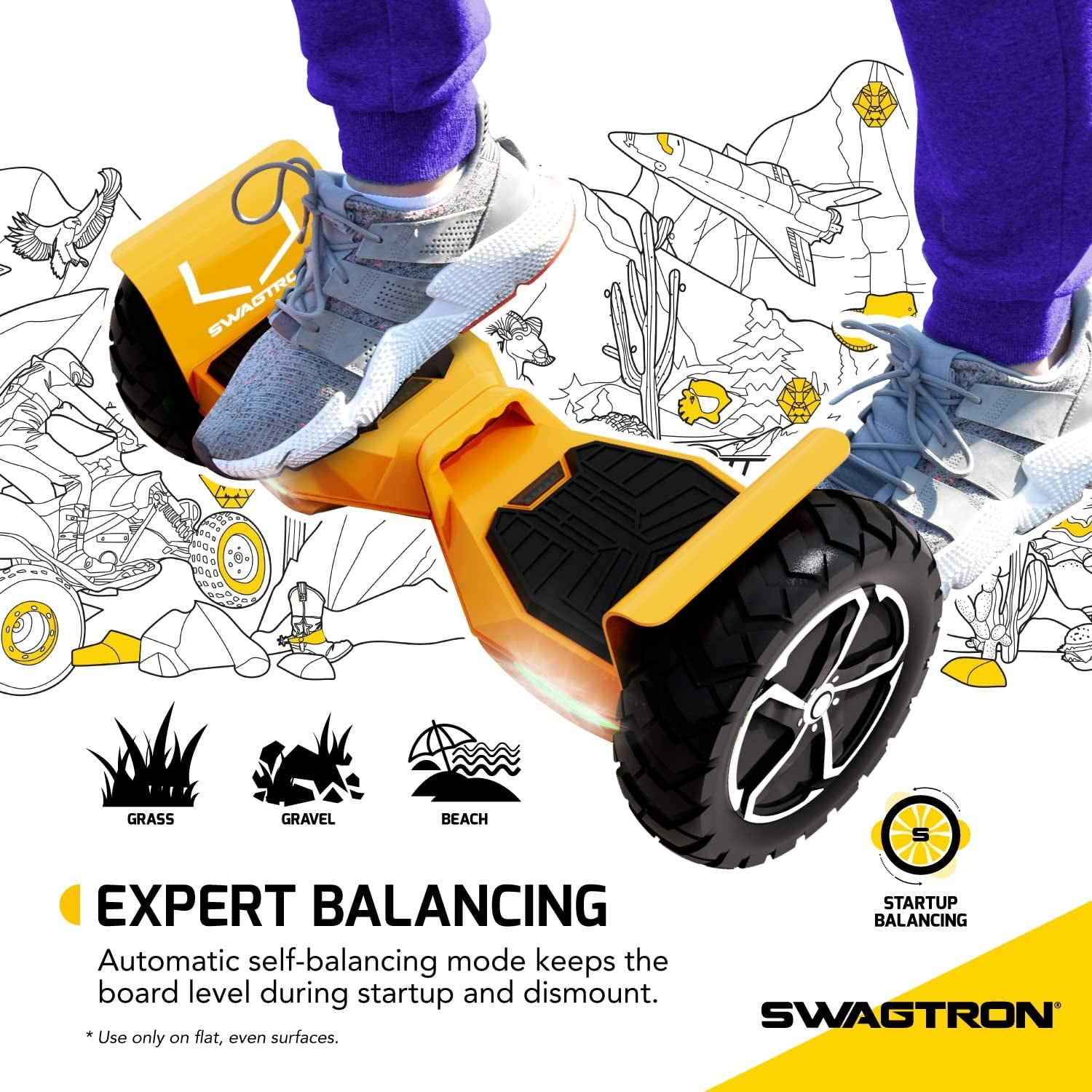 SWAGTRON Swagboard Outlaw Off-Road T6 - Handles Over 420 LBS SWAGTRON Swagboard Outlaw Off-Road T6 - Handles Over 420 LBS