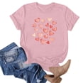 thumbnail image 5 of Camiseta de Manga Corta de Cuello Redondo con Patrones de Corazón de Moda de las Mujeres para Diario, Fiesta, Primavera Y Verano, 5 of 5