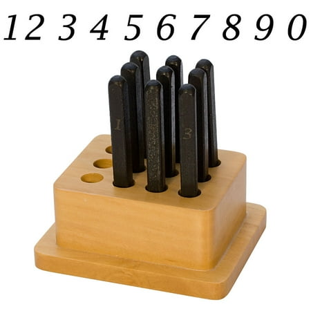 

9 Piece Number 0-9 Lucida Metal Punch Stamp Set In Wood Stand 3mm (1 Set)
