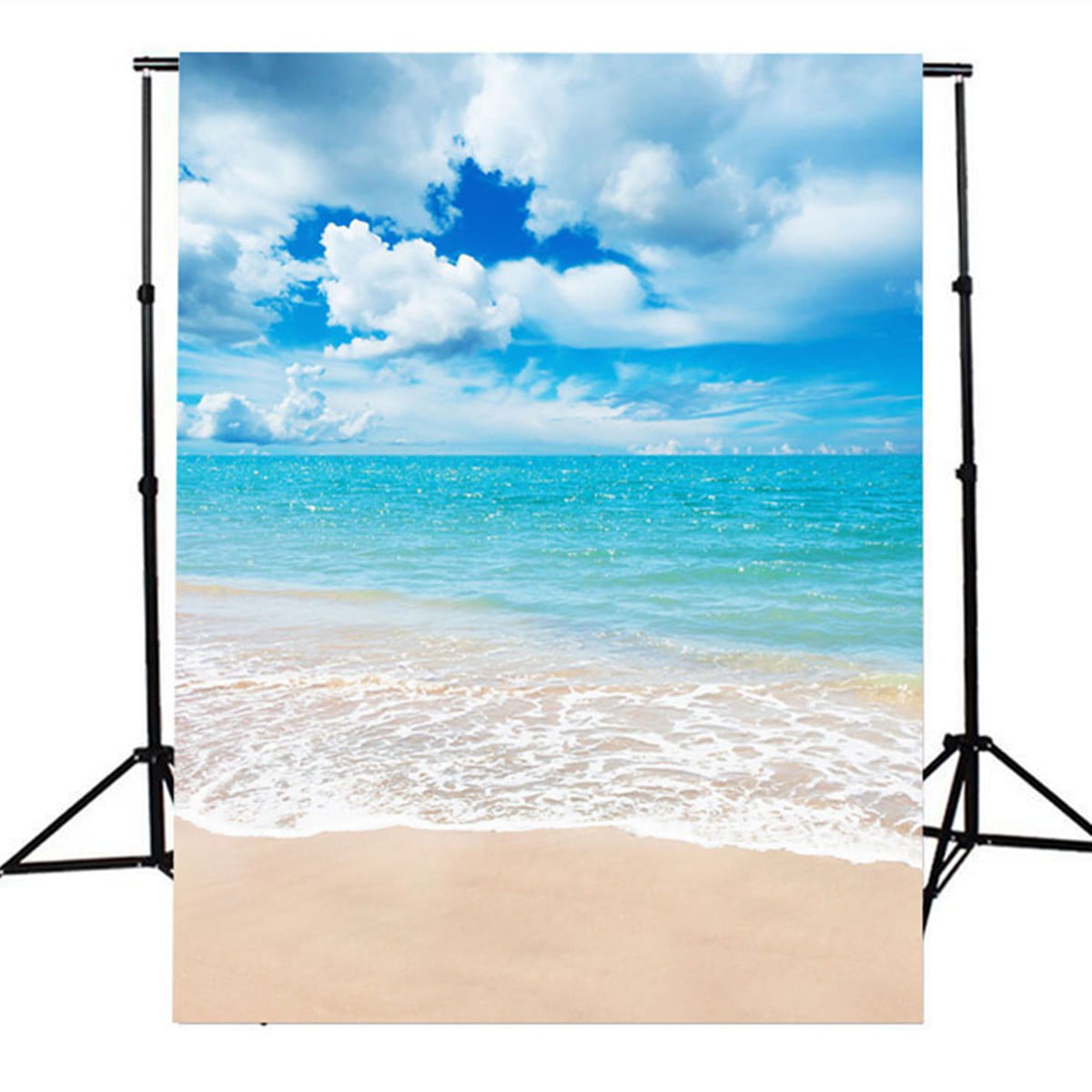 5x7ft Bed on Beach Sea Photography Background Computer-Printed Vinyl Backdrops