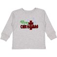 thumbnail image 3 of Inktastic Merry Christmas Buffalo Plaid Cross with Snowflakes Boys or Girls Long Sleeve Toddler T-Shirt, 3 of 5